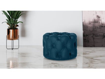 Taburet kulatý FRESCO (Barva Tmavě modrá)