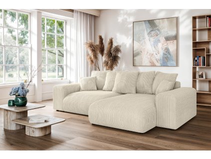 Rohová sedací souprava se spací funkcí LUMA L (Barva světle šedá)