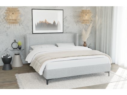Postel 140x200 Bez matrace Basti (Barva tmavě šedá)