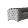 Luxusní sedací souprava CHELSEA L 264 x 264 (Barva světle šedá, Nožičky Stříbrné)