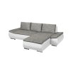 Rohová sedací souprava ACRA L (Barva Tmavě šedá a bílá)