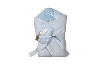 Zavinovačka - světle modrá minky, světle modrá bavlna