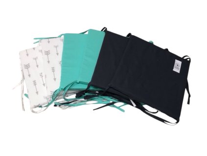 Mantinely molitanové - 2ks tmavě šedá bavlna, 2ks bílá s šedými šípy, 2ks mint bavlna