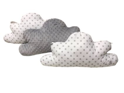 Mantinely mráčkové - 1ks světle šedá minky, 2ks bílá s větším šedým puntíkem