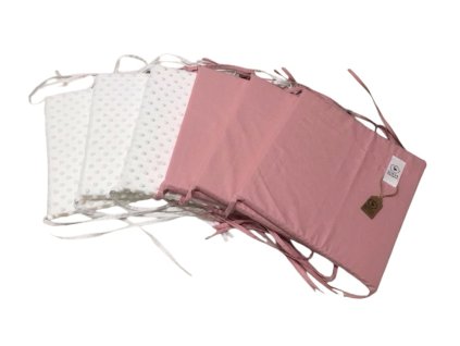 Mantinely molitanové - 3ks bílá minky, 3ks starorůžová bavlna