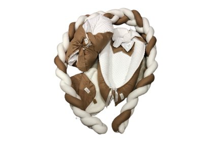 Set - bílá minky, hnědá bavlna