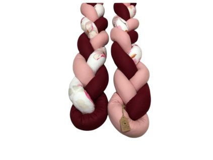 Mantinely cop - starorůžová,bordó a bílá s růžovými magnoliemi