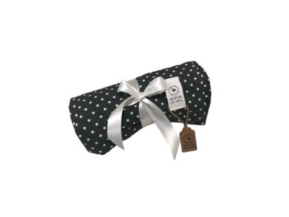 Minky dečka - tmavě šedá minky, tmavě šedá s malým bílým puntíkem