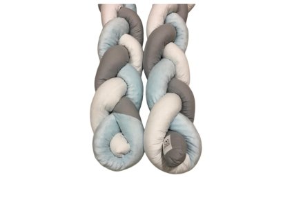 Mantinely cop - bílá bavlna, světle šedá bavlna, světle modrá minky