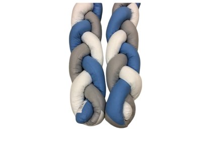 Mantinely cop - bílá bavlna, světle šedá bavlna, modrá