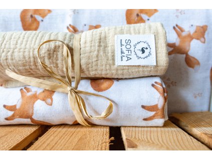 Sada mušelínových plenek - Lišky