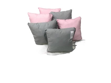 Mantinely polštářkové - světle šedá bavlna, pleteme hladce růžová