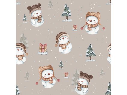 Zimní přátelé sněhulák taupe