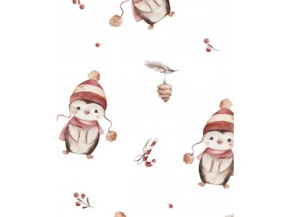 Zimní tučňák 20x20cm bílý