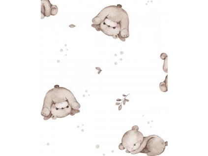 Baby Teddies s listy 30x30cm bílé