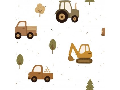 Tiny construction vehicle Tractor white