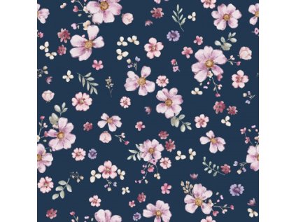 Floral Tia Navy Medium