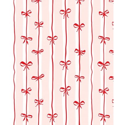 Red Bows on Pink Stripes for Valentines