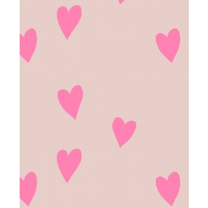 Pink hearts dark beige