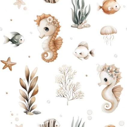 Roztomilý mořský koník bílý