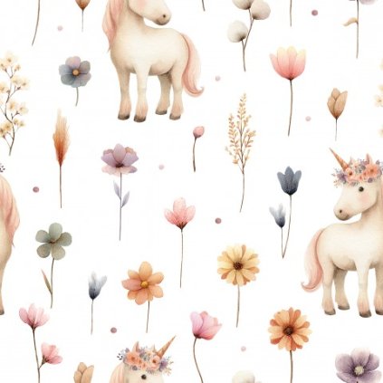 Roztomilý bohémský jednorožec bílý