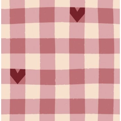 Mini Gingham with Hearts Valentine Pink