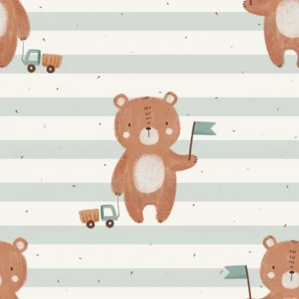 Little bear and mint stripes