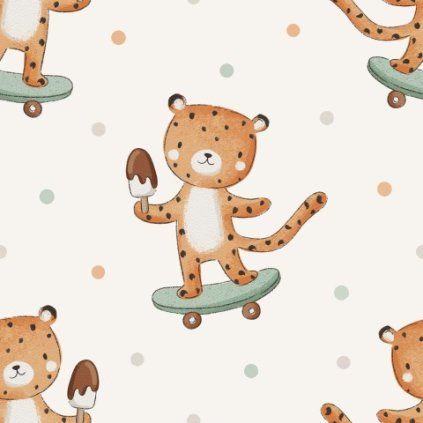 Leopard and ice cream Mint