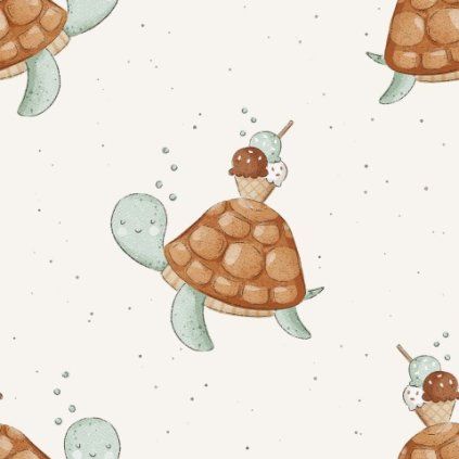 Turtle with ice cream Mint