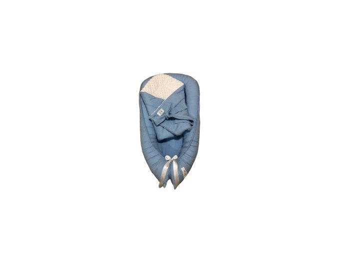 Set - bílá bavlna, baby blue bavlna