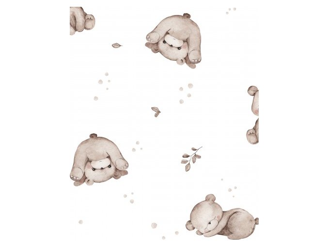 Baby Teddies s listy 30x30cm bílé