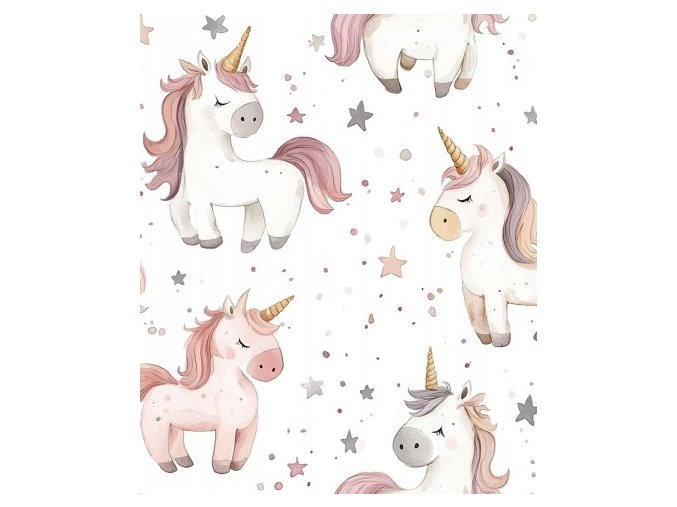 Cute Neutral unicorns and stars white