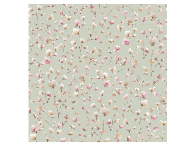 Floral Merete Nude Moss Small 18x18cm