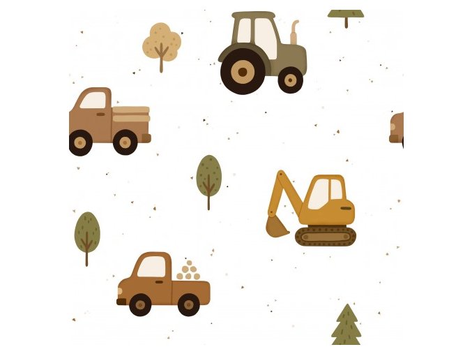 Tiny construction vehicle Tractor white