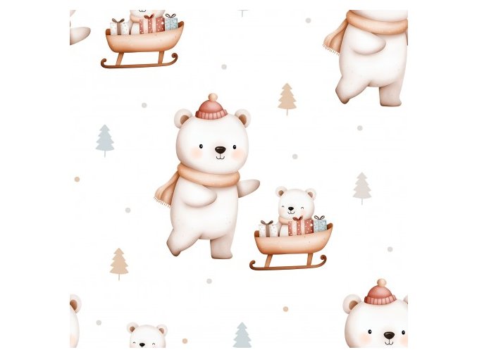 Christmas polar bear white
