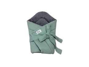 Zavinovačka - tmavě šedá minky, dusty mint vafle