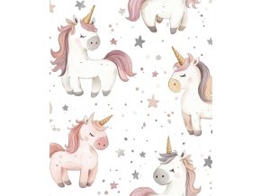 Cute Neutral unicorns and stars white