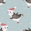 Penguins on Blue