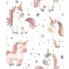 Cute Neutral unicorns and stars white