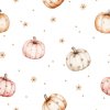 Floral autumn pumpkin White