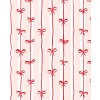 Red Bows on Pink Stripes for Valentines