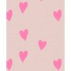Pink hearts dark beige