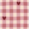 Mini Gingham with Hearts Valentine Pink