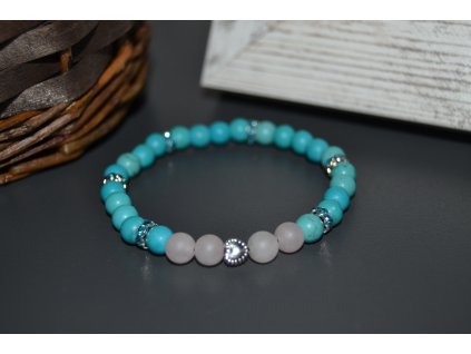 Náramek z minerálu Tyrkys s přívěsky