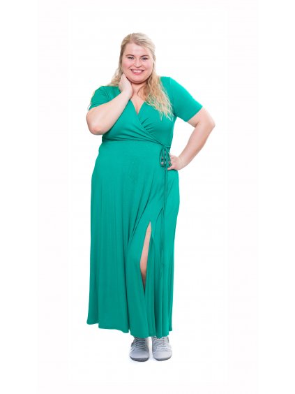Sofistik jednobarevné šaty OFÉLIE, zelená