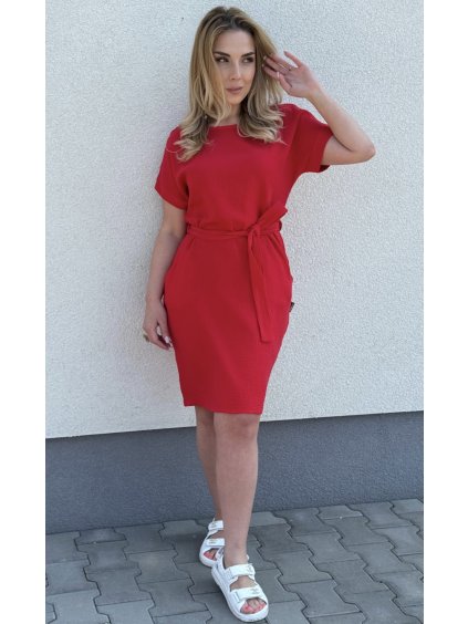 Sofistik šaty MUŠELÍN ÁJA, červená