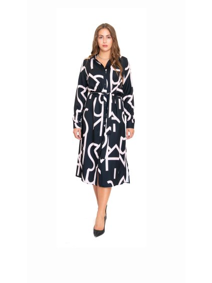 SLEVA VADA Sofistik košilové šaty DANIELA, písmena béžová 38