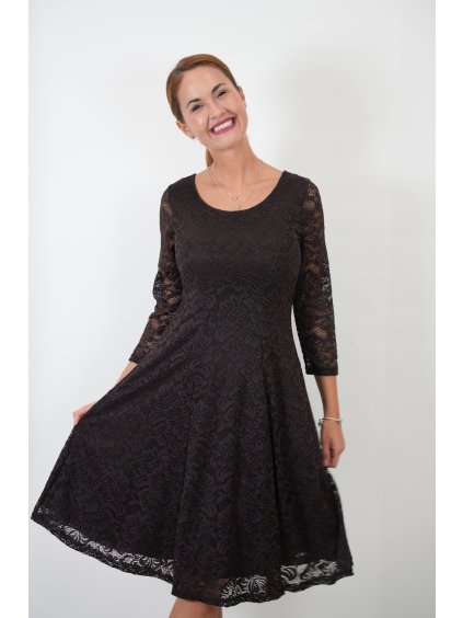 Sofistik šaty ŽANETA, tm. hnědá