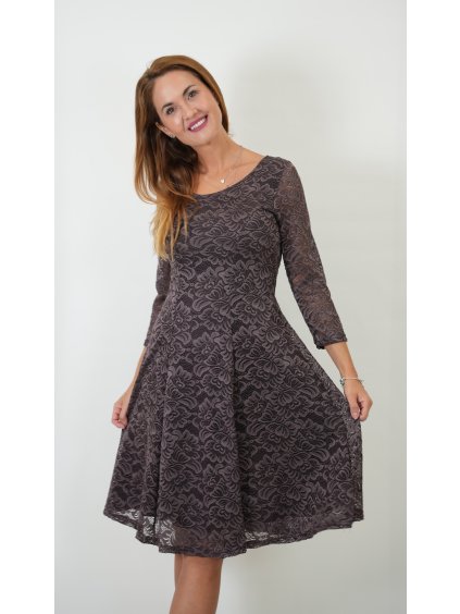 Sofistik šaty ŽANETA, stř. hnědá