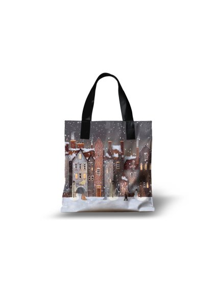 Taška se zipem a podšívkou hnědá vesnice